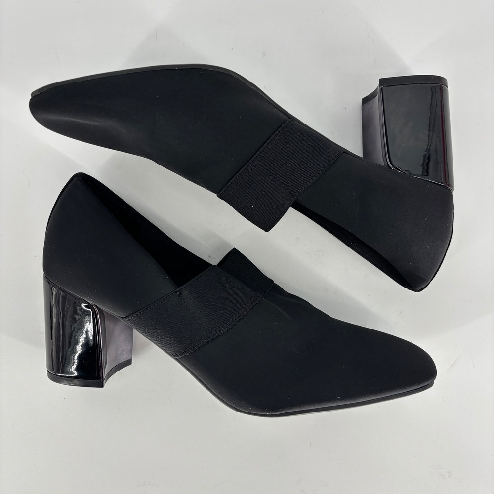 Anne Klein Thomaston Block Heel Pump Black Women Size 8.5 Square Toe Comfort - Picture 7 of 10